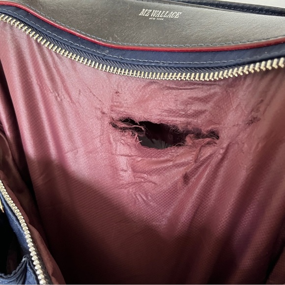 MZ Wallace Large Navy Handbag *Flawed* - Picture 5 of 11